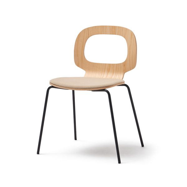 HALO HANDLE SLED BASE CHAIR UPHOLSTERED SEAT