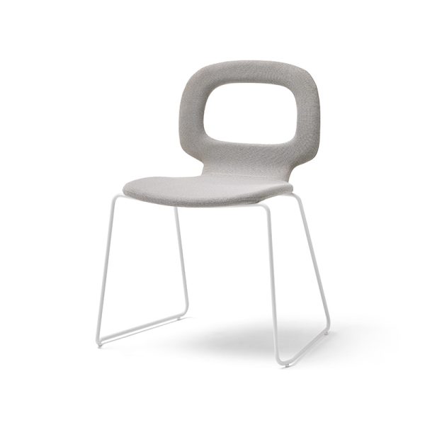 HALO HANDLE SLED BASE CHAIR SMOOTH UPHOLSTERED